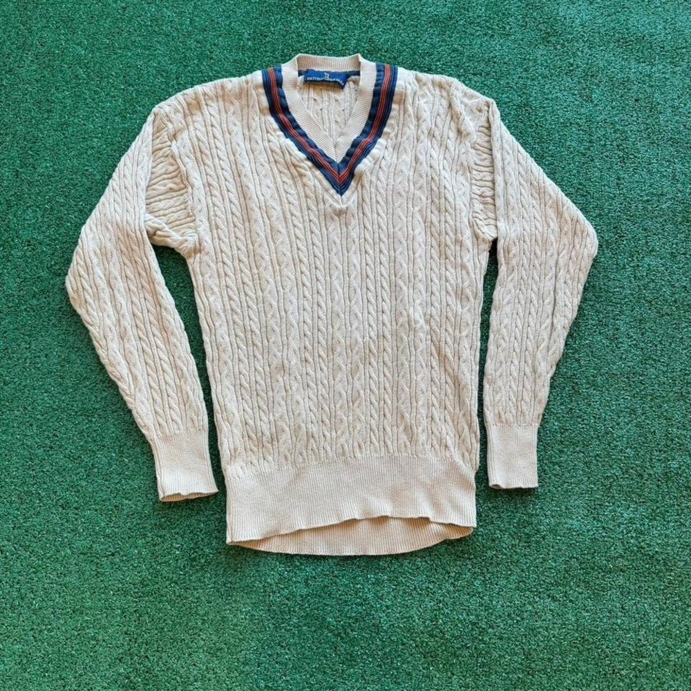 Vintage Grunge grandpa stripped Knitted British open golf classic sweater